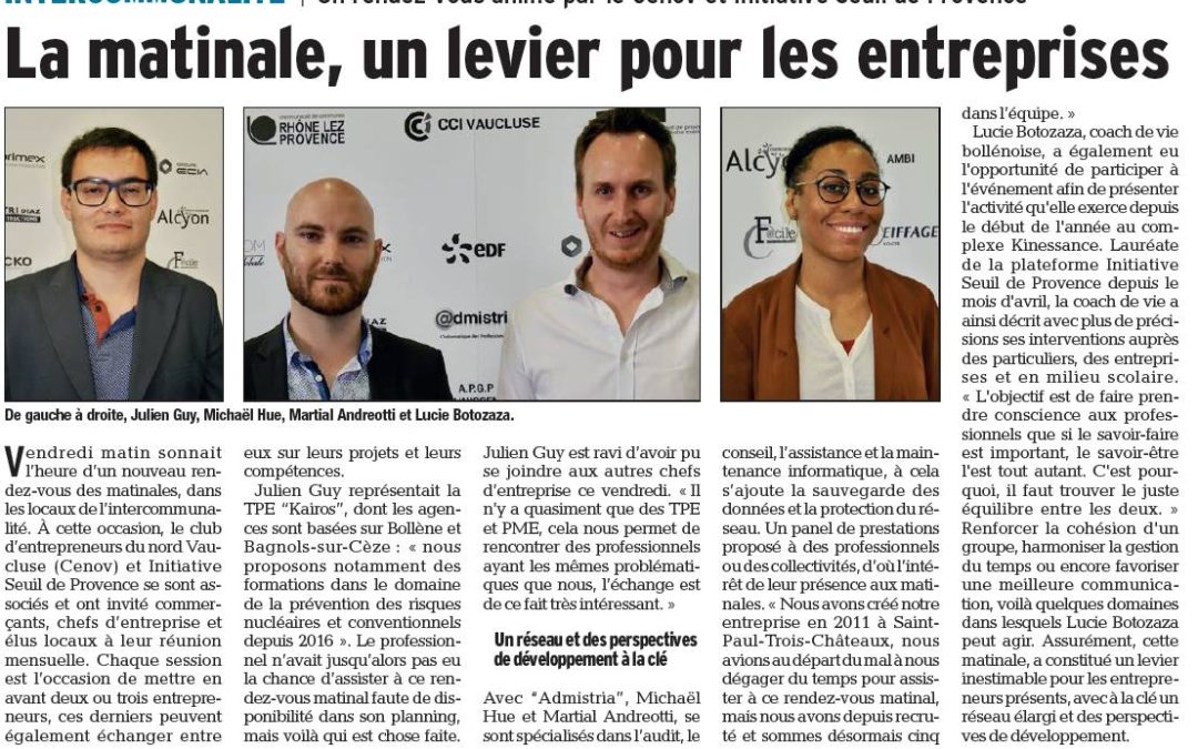 KAIROS Formation dans le journal !